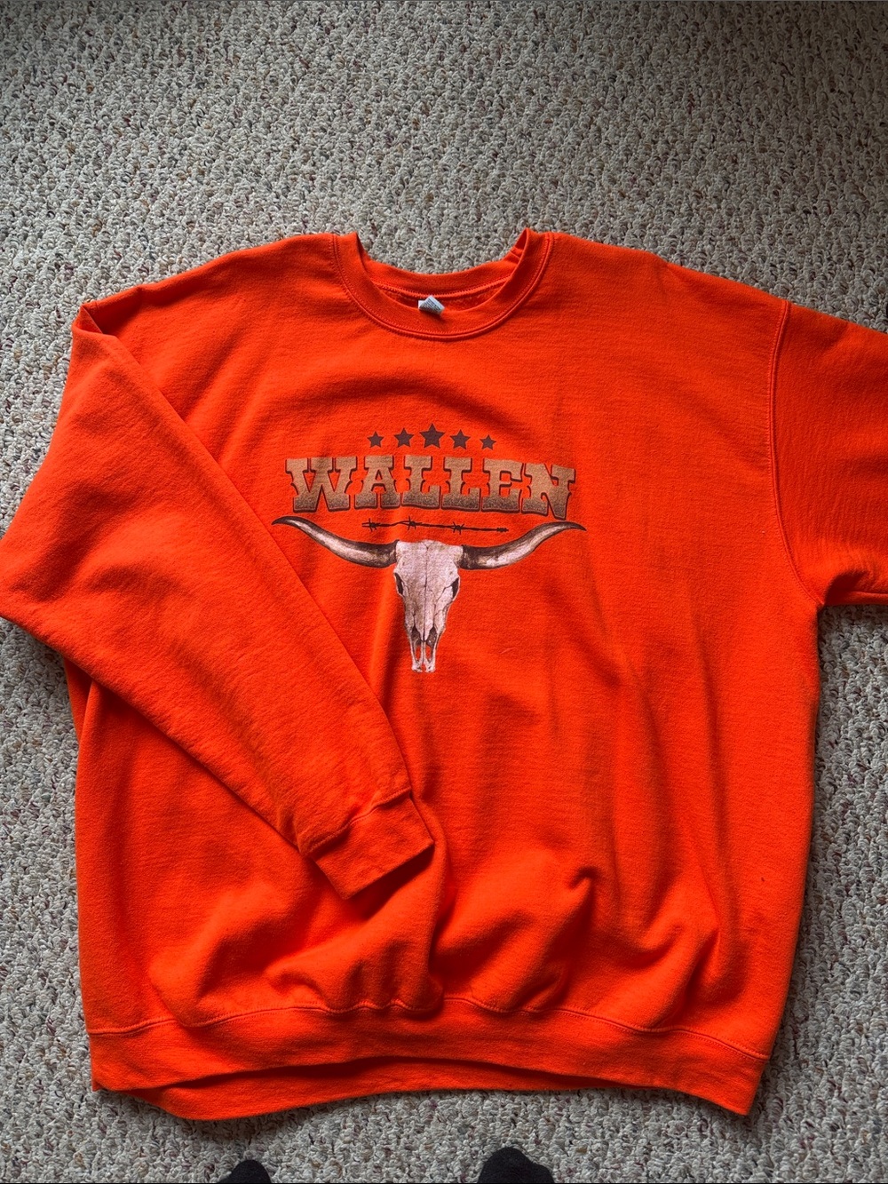 Gildan Orange Crewneck Sweatshirt - Morgan Wallen theme
